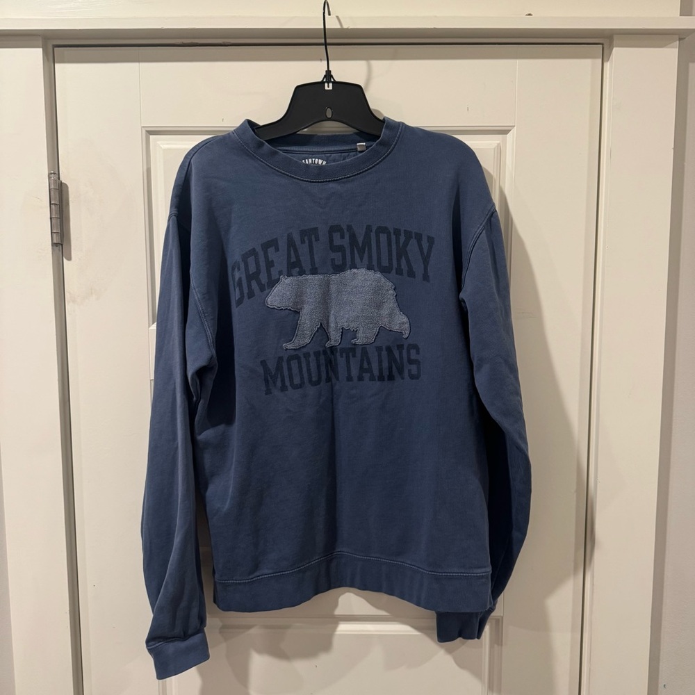 Beantown Brand Great Smoky Mountains Blue Pullover Sweatshirt Unisex‎ Size Small